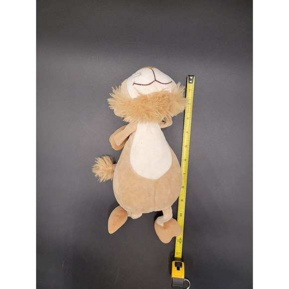 Plush Lion Stuffed Animal 12" Floppy Arms Legs Derpy Brown Cream Smiley - Picture 4 of 9